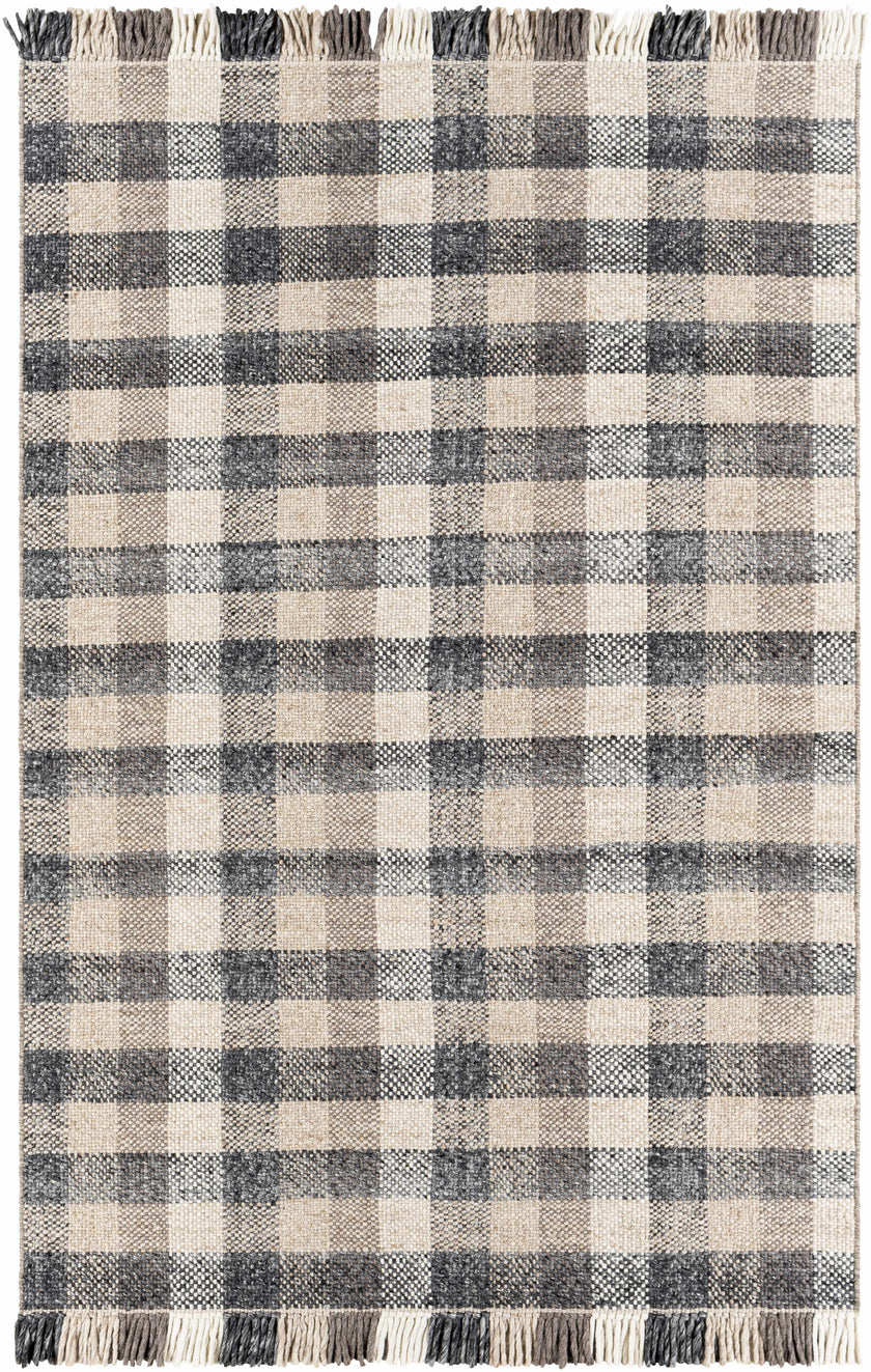 Chilliwack Gray Plaid Wool Rug-1
