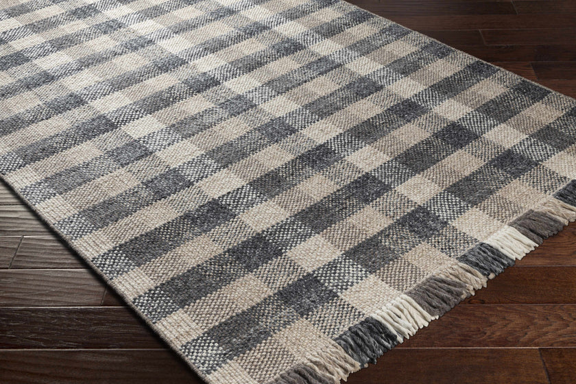 Chilliwack Gray Plaid Wool Rug-2