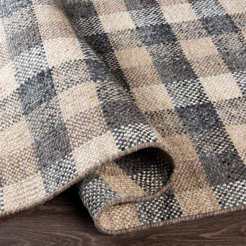 Chilliwack Gray Plaid Wool Rug-4