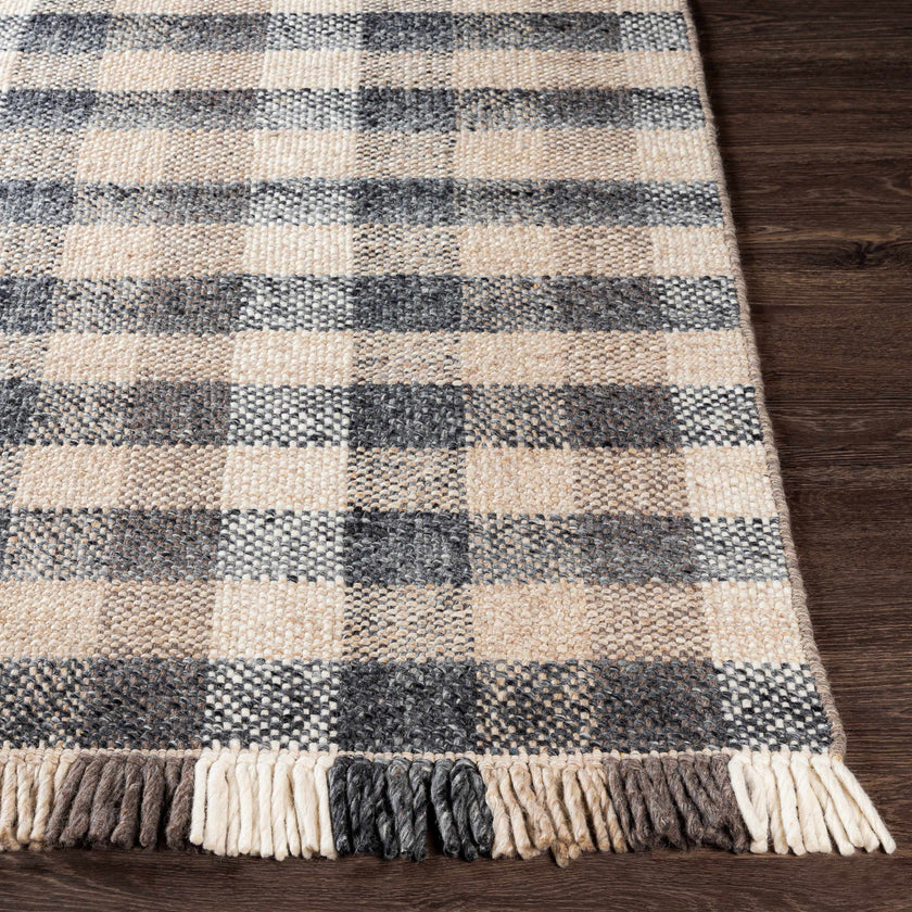 Chilliwack Gray Plaid Wool Rug-3