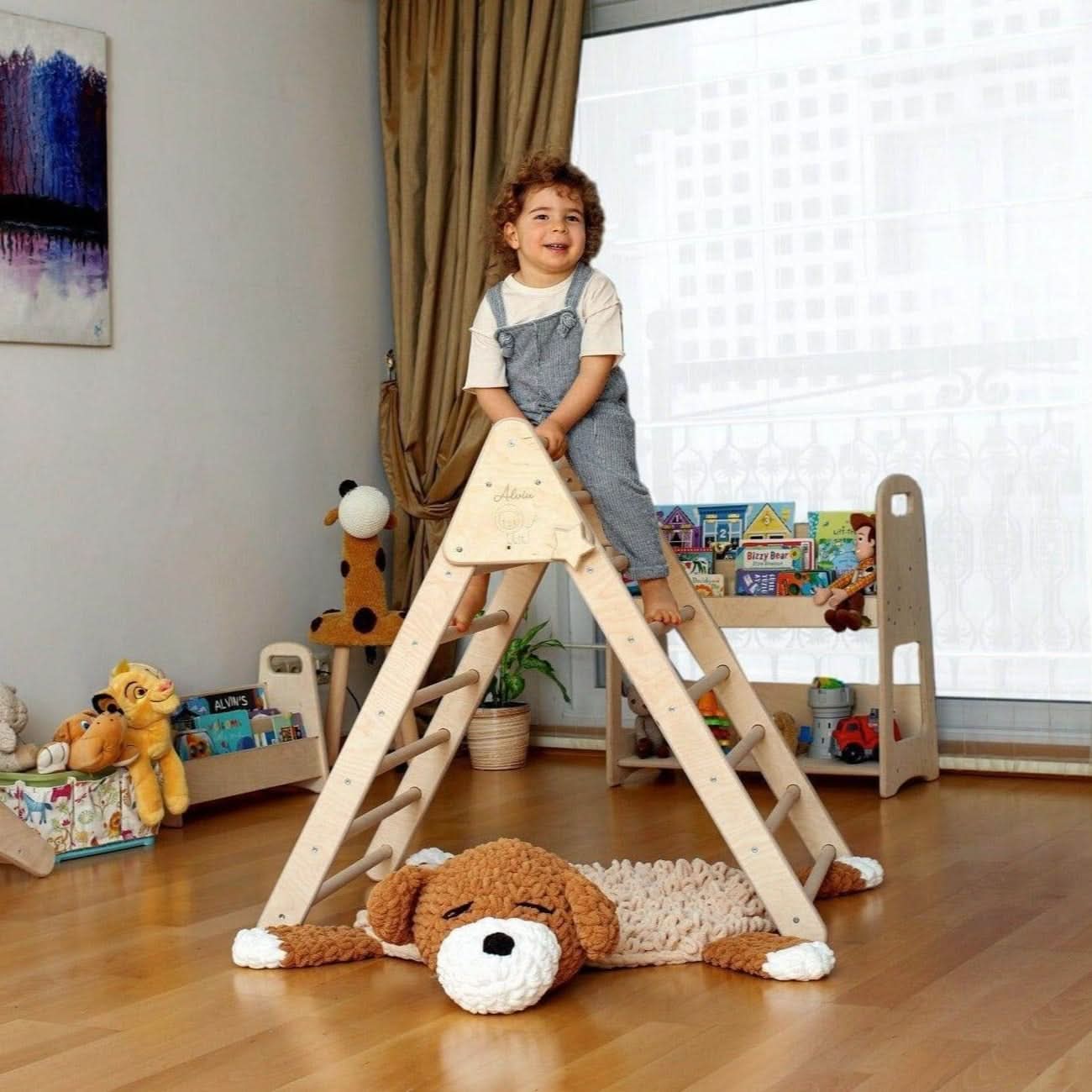 Climbing Triangle with Christmas Tent Cover, Mat, Ramp | Foldable Montessori Play Set-5