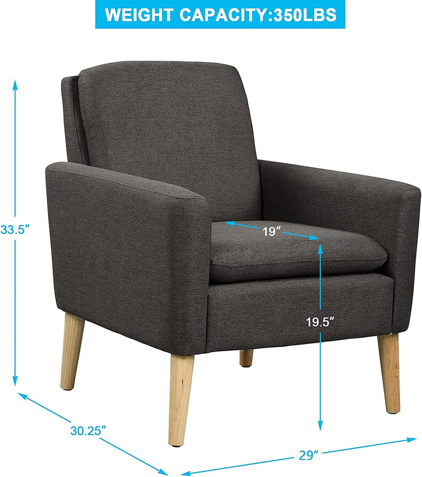 Comfy Modern Black Accent Armchair for Living Room-4