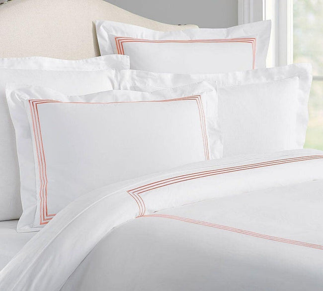 Lines - Linen Cotton Embroidered Edge Duvet Cover Sets