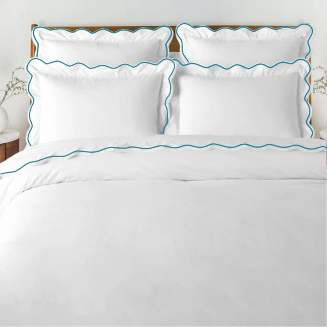 Waves - Pure Linen Embroidered Edge Duvet Cover Sets-8