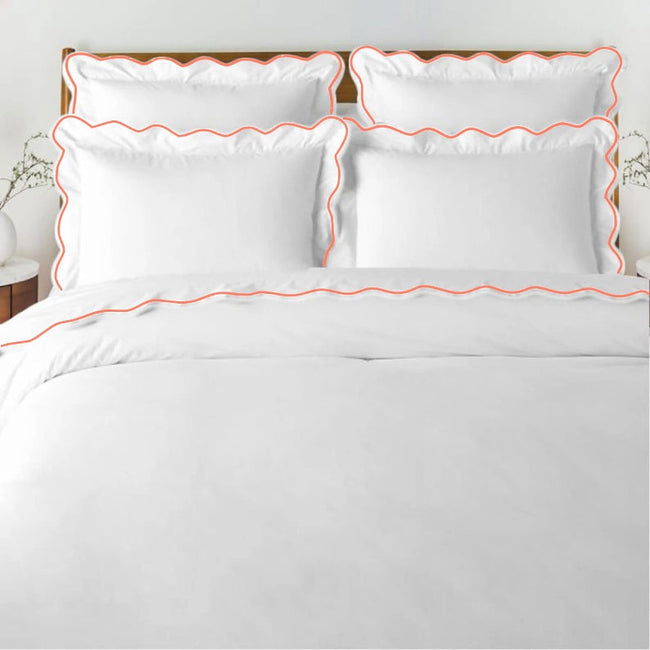 Waves - Linen Cotton Embroidered Edge Duvet Cover Sets-3