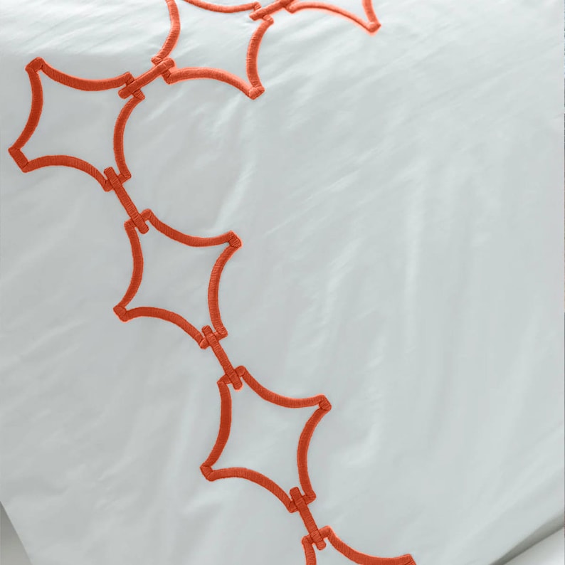 Links - Linen Cotton Embroidered Edge Duvet Cover Sets-2