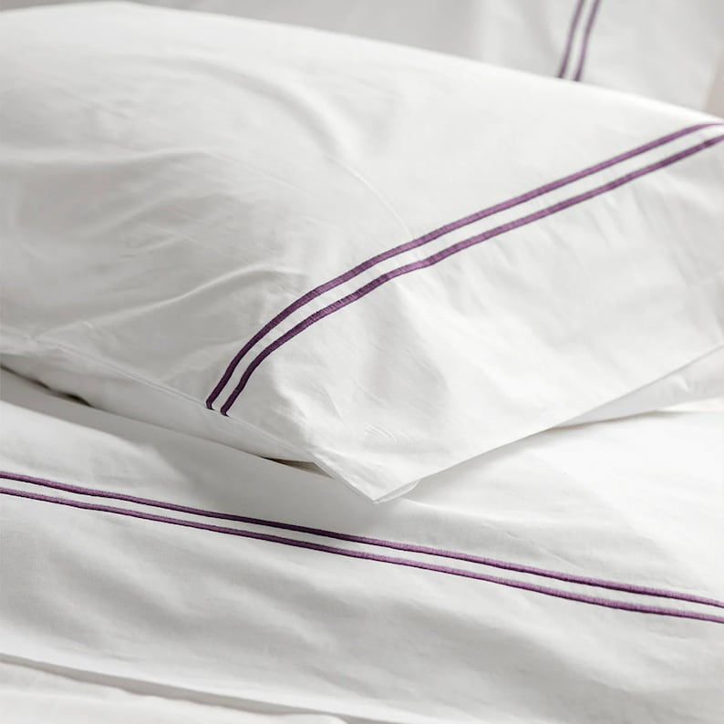Tracks - Linen Cotton Embroidered Edge Duvet Cover Sets-7