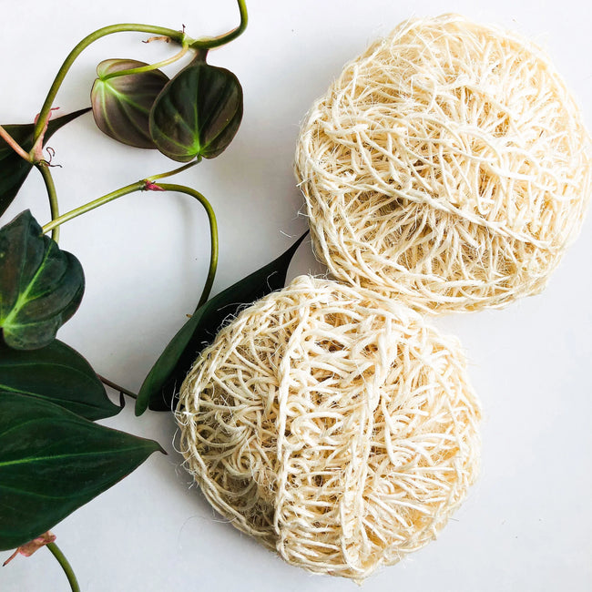 Natural Organic Sisal Deluxe Shower Sponge - Zero Waste Bath Sponge - Plastic Free Body Scrubber-0