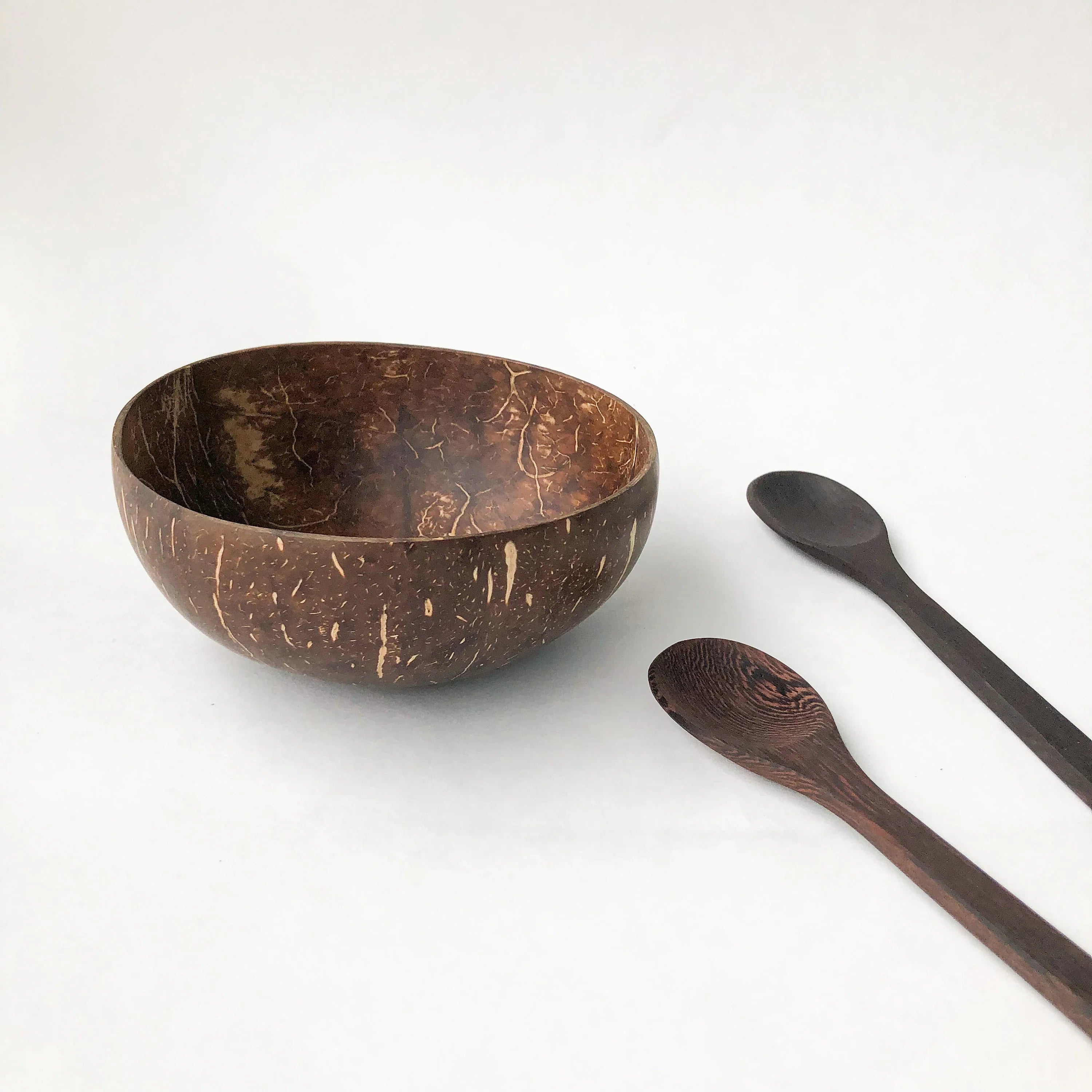 Natural Handmade Reusable Organic Coconut Bowl & Spoon - Sustainable Eco Friendly Plastic Free Breakfast | Lunch | Dinner | Kitchen-3