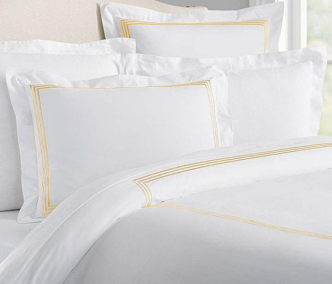 Lines - Pure Linen Embroidered Edge Duvet Cover Sets