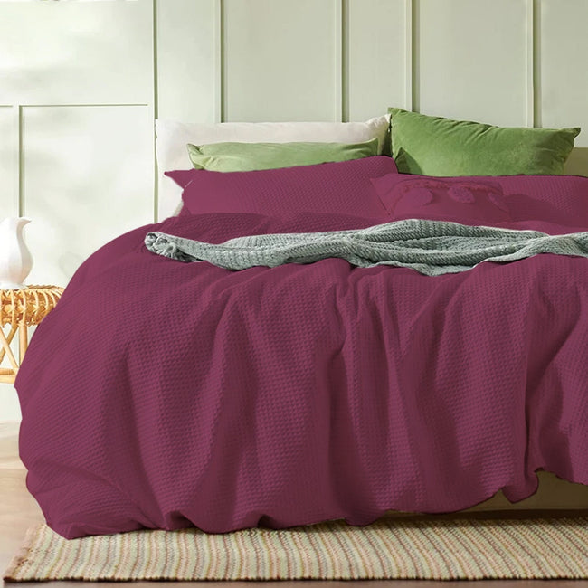 Waffle Weave Pure Linen Duvet Cover Sets-5