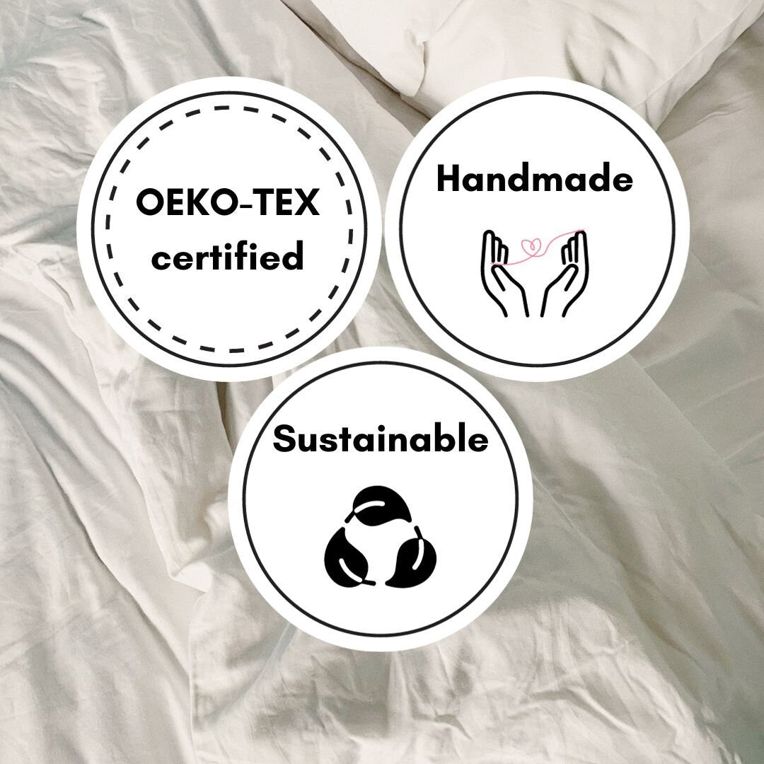 Raw Edged Moss Green - 100% Pure Linen | Linen Cotton Mix | 3 Piece Duvet Cover Set | 4 Piece Sheet Set | Handmade | Pre-washed | Soft-4