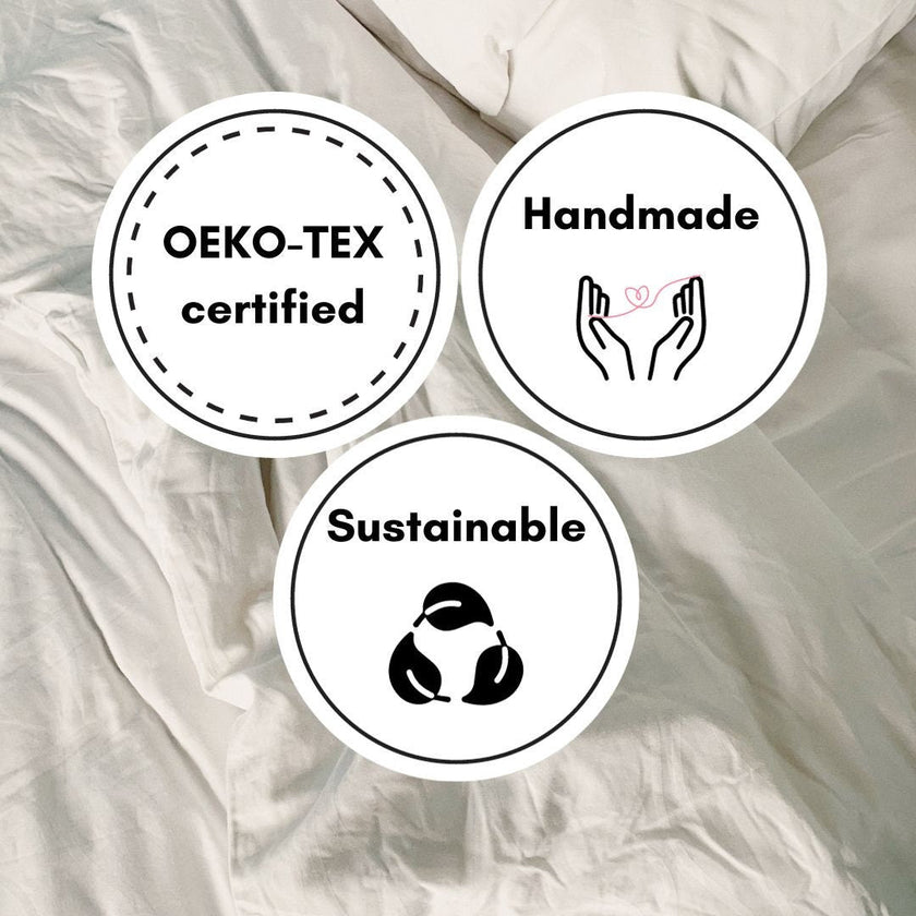 Raw Edged Light Grey - 100% Pure Linen | Linen Cotton Mix | 3 Piece Duvet Cover Set | 4 Piece Sheet Set | Handmade | Pre-washed | Soft-4