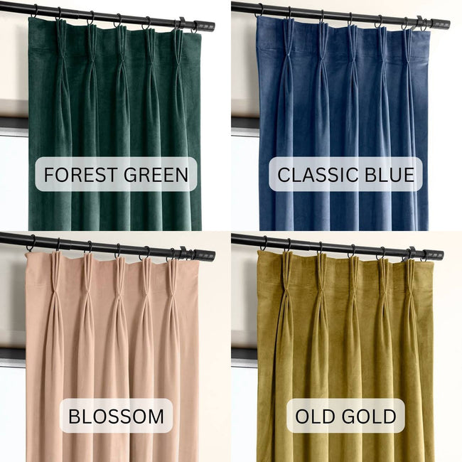 Luxury Velvet Pinch Pleat Curtains  | OEKO-Tex Certified | Blackout/Light Filtering