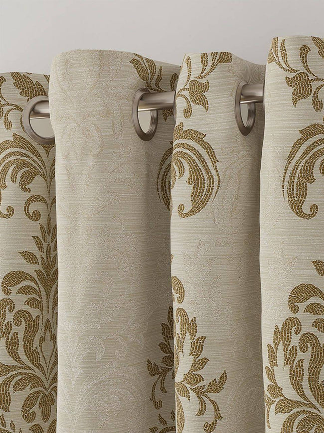 Linen Damask Curtains | Blackout Lining | Eyelet & More | Single or Pair