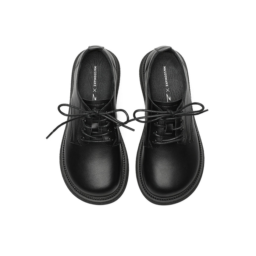 Low Cut Black Leather Shoes-4