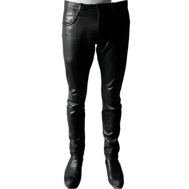 Men's Premium Lightweight Genuine Black Leather Pants-1