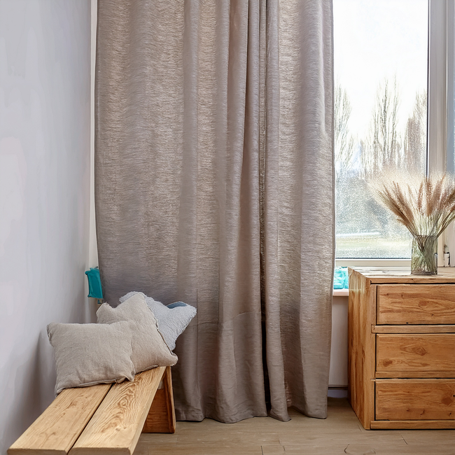 Natural Organic Linen Privacy Curtains - Semi-Sheer Undyed | Standard & Made to Measure Sizing
