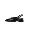 Pearl Retro Leather Slingback Sandals-0