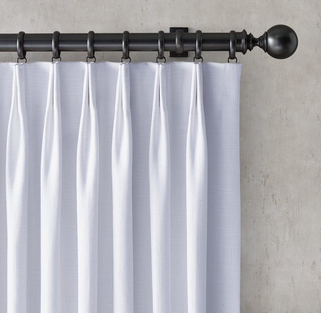 Euro Pinch Pleated Linen Curtains | Organic Italian Textured Weave | Light Filtering or Blackout