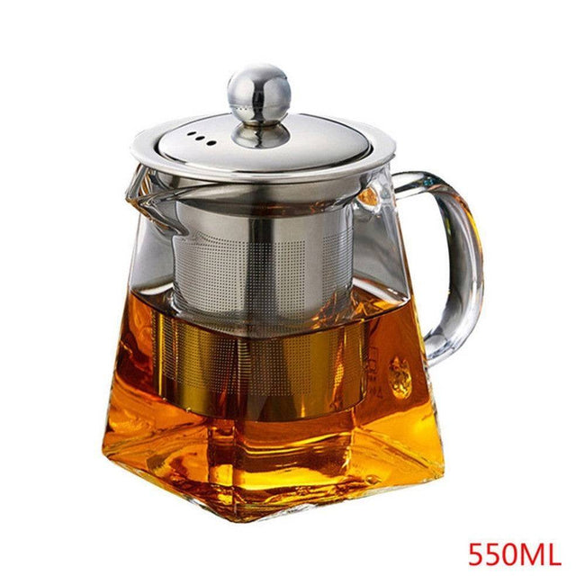 High Quality Borosilicate Glass Infuser Teapot With Stainless Steel Filter.-1