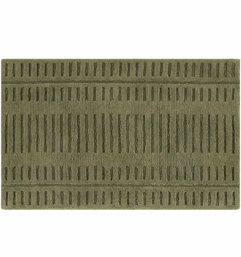 Washable Wool Rug - Green-1
