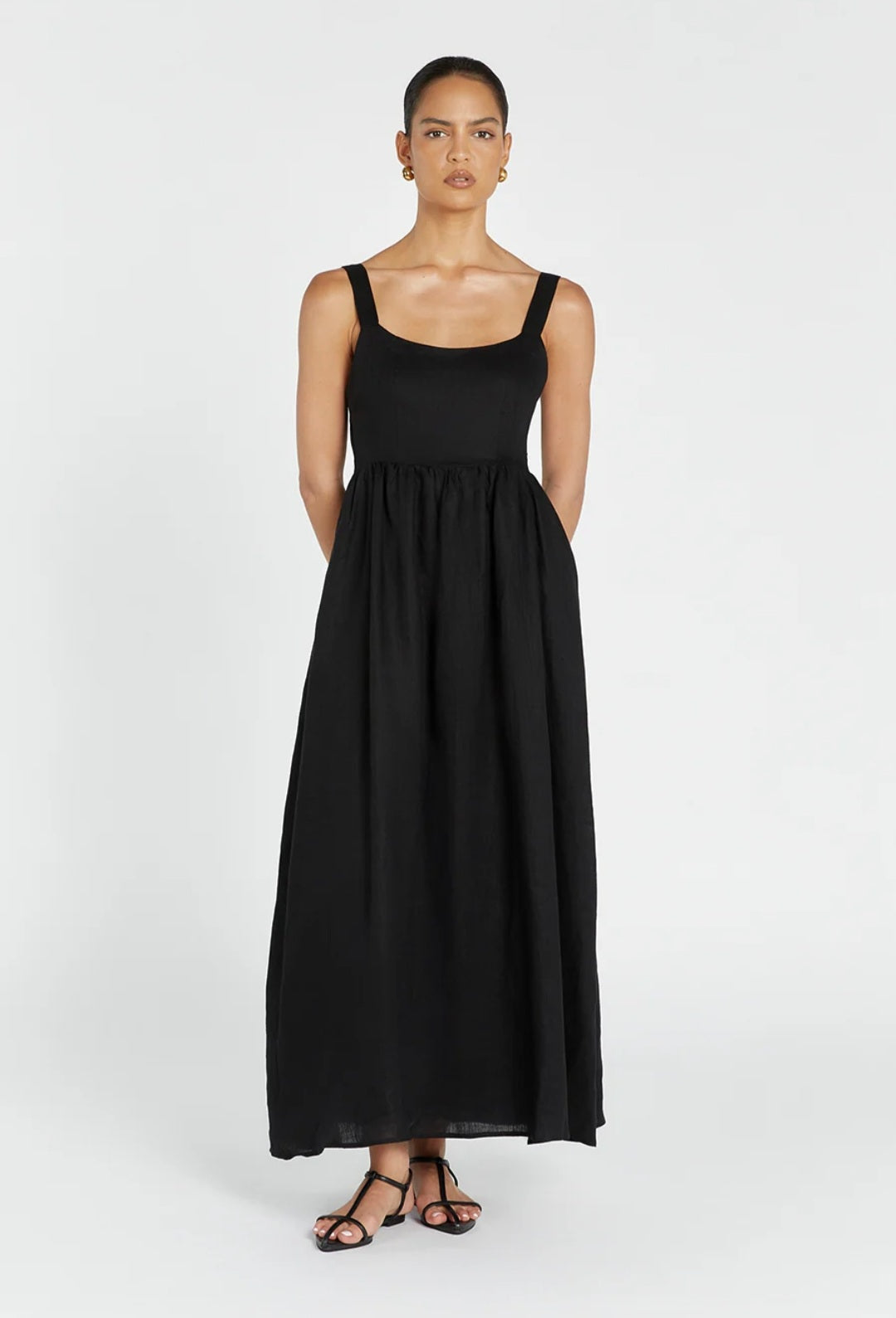 Black Linen Dress | Maxi Dress | Linen Dress | Linen Clothing | 100% Organic Linen