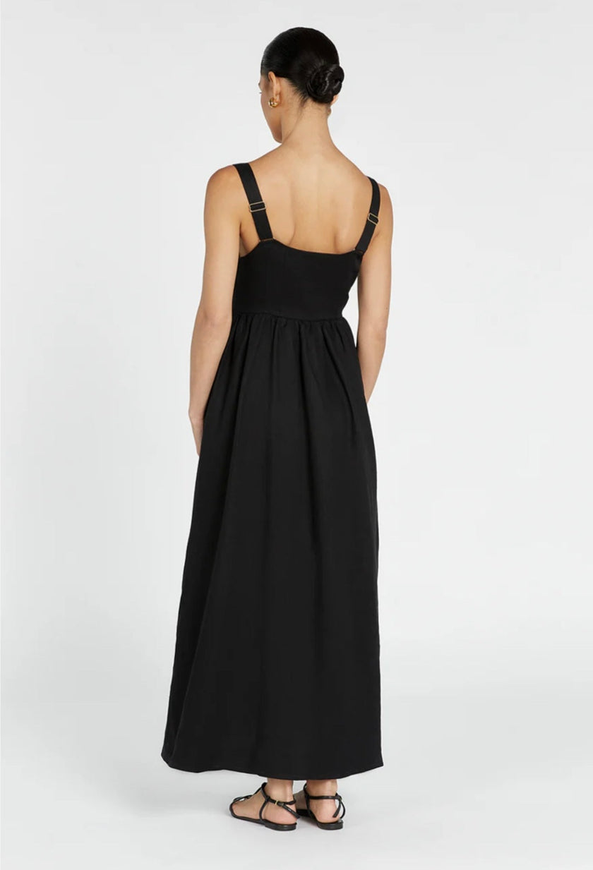 Black Linen Dress | Maxi Dress | Linen Dress | Linen Clothing | 100% Organic Linen