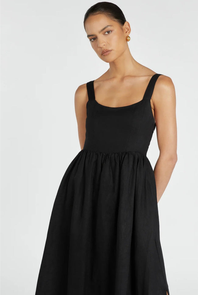 Black Linen Dress | Maxi Dress | Linen Dress | Linen Clothing | 100% Organic Linen