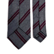 Gray & Burgundy Striped Wool Challis Tie-3