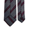Gray & Burgundy Striped Wool Challis Tie-3