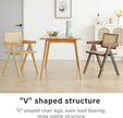Rattan Dining Chairs Set of 2, Mid Century Modern Armchairs, Wooden Kitchen Chairs for Dining Room, Living Room, Walnut-3