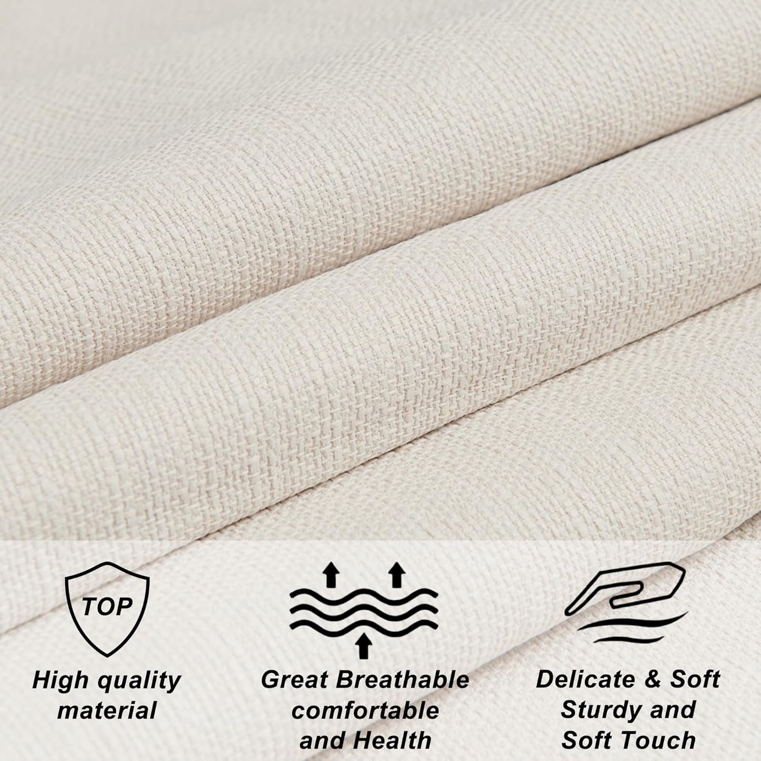 Tufted Linen Upholstered Headboard for Queen Full Beds-3