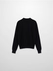 Wool Blend Collared Cardigan-Black-2