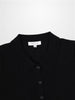Wool Blend Collared Cardigan-Black-3