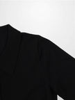 Wool Blend Collared Cardigan-Black-4