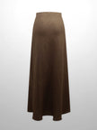 Linen Slip Skirt-Brown