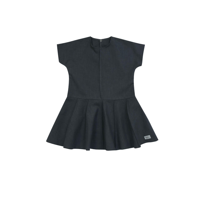 Ramie Baby/Kid Dress - Charcoal-0
