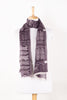 Tribal Print Linen Cotton Scarf - Plum-1