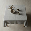 English Grey Linen Tablecloth - Organic Flax Textured Table Cover