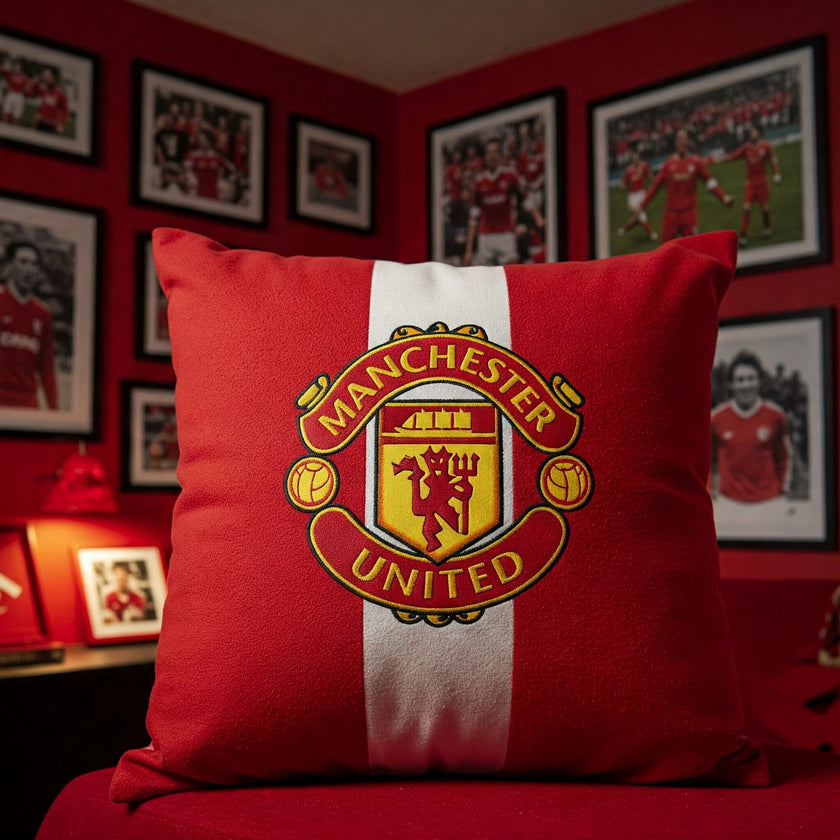 Manchester United Cushion Cover 45x45cm: Premium Cotton - Football Gift for Fans