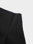 Top Pleat Wool Blend Midi Skirt-Black-3