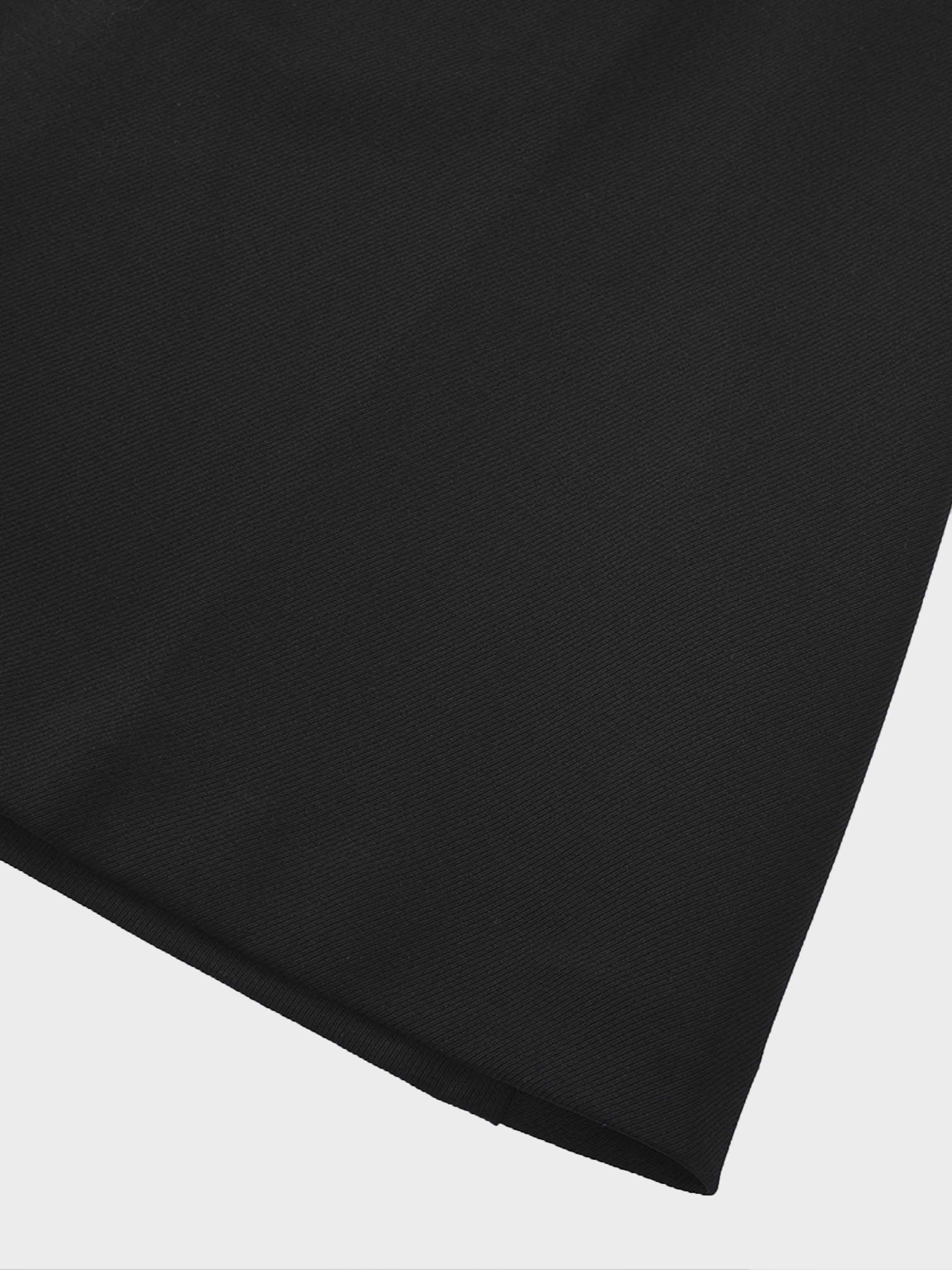 Top Pleat Wool Blend Midi Skirt-Black-4