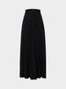 Wool Blend Pleated Skirt-Black-0