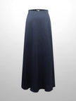 Linen Slip Skirt-Navy