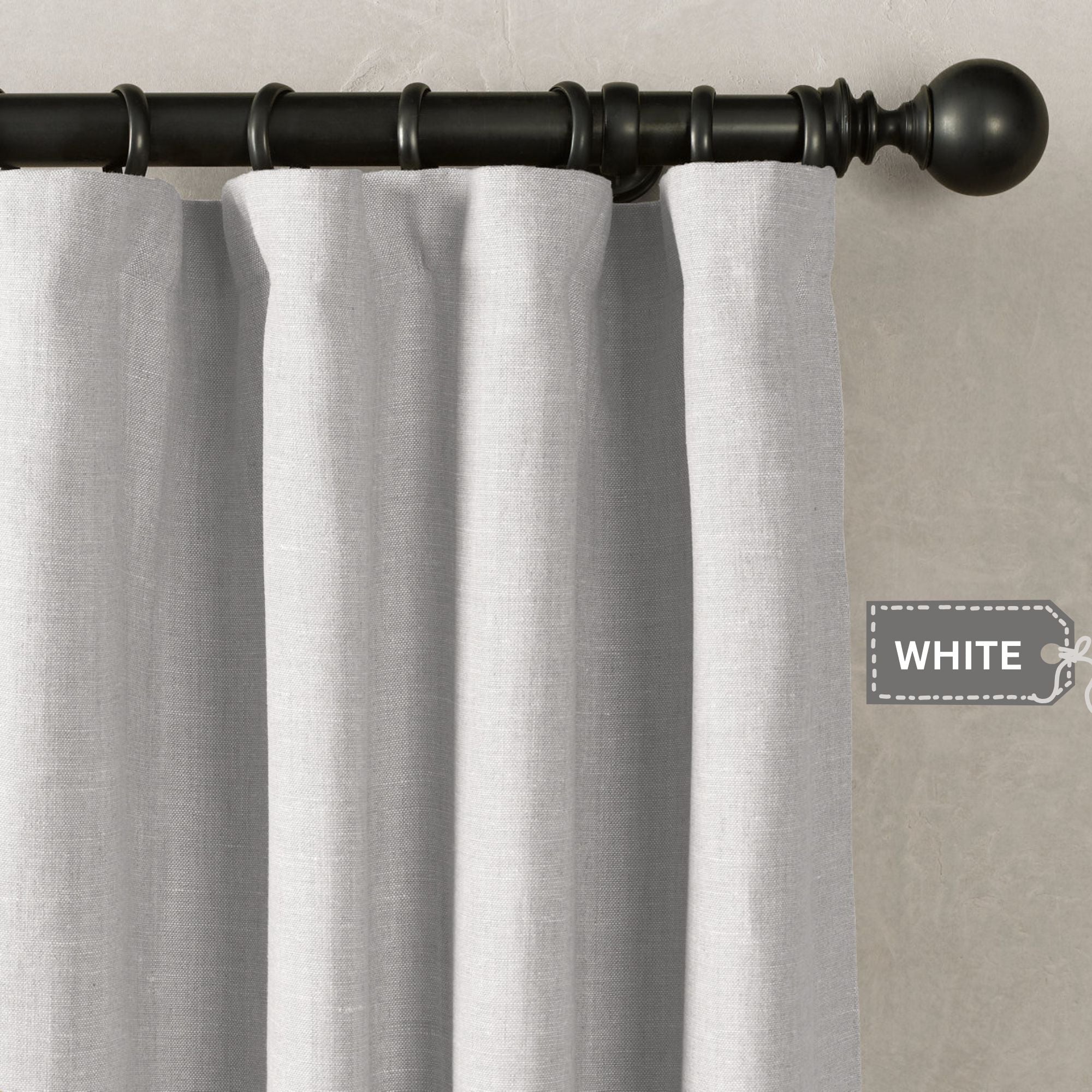 Heavyweight Belgian Linen Curtains - 290gsm Flax Linen - Rod Pocket, Grommet, Tab Top & More - Standard Sizes & Made to Measure in the UK