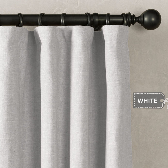 Heavyweight Belgian Linen Curtains - 290gsm Flax Linen - Rod Pocket, Grommet, Tab Top & More - Standard Sizes & Made to Measure in the UK