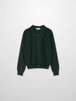 Wool Blend Collared Cardigan-Green-0