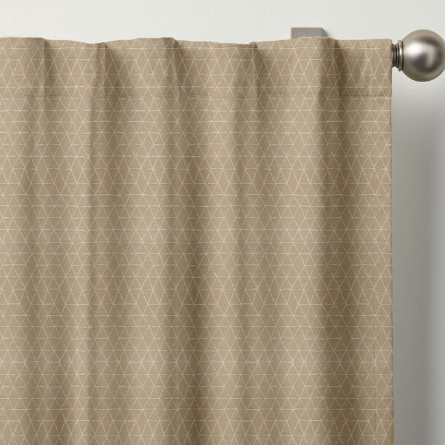 Modern Geometric Triangle Organic Cotton Curtains - Light Filtering & Blackout Options