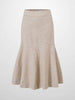 Wool Blend Short Panel Skirt-Oatmeal-1
